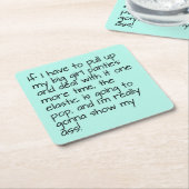 Turquoise zet Big Girl Panties Words Entertainment Kartonnen Onderzetters (Schuin)