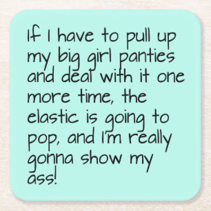 Turquoise zet Big Girl Panties Words Entertainment Kartonnen Onderzetters