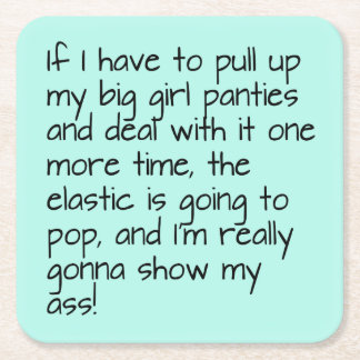 Turquoise zet Big Girl Panties Words Entertainment Kartonnen Onderzetters