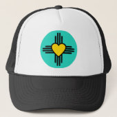 Turquoise Zia Heart Trucker Pet (Voorkant)
