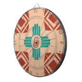 Turquoise Zia Tribal Brown Tan Dartbord (Voorkant Rechts)