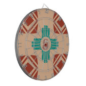 Turquoise Zia Tribal Brown Tan Dartbord (Voorkant Links)