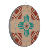 Turquoise Zia Tribal Brown Tan Dartbord (Voorkant Links)