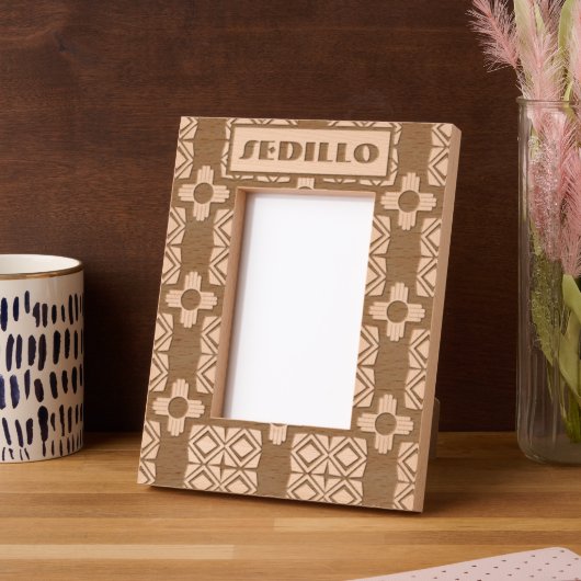 Turquoise Zia Tribal Brown Tan Gegraveerde Lijstjes (Links)