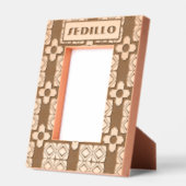 Turquoise Zia Tribal Brown Tan Gegraveerde Lijstjes (Links)