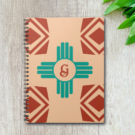 Turquoise Zia Tribal Brown Tan Notitieboek