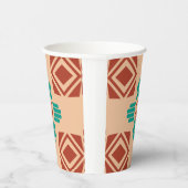 Turquoise Zia Tribal Brown Tan Papieren Bekers (Rechts)