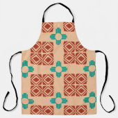 Turquoise Zia Tribal Brown Tan Schort (Voorkant)