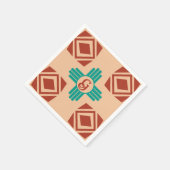 Turquoise Zia Tribal Brown Tan Servet (Hoek)