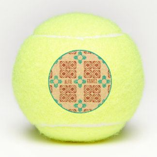 Turquoise Zia Tribal Brown Tan Tennisballen