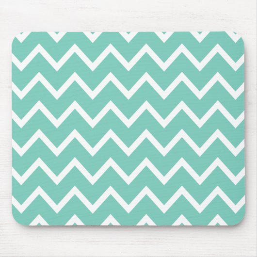 Turquoise Zig Zag Chevron Muismat (Voorkant)