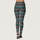 Turquoise Zig Zag met Black Striping... Dysautonom Leggings (Achterkant)