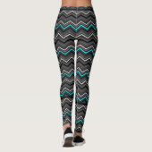 Turquoise Zig Zag met Black Striping... POTS Leggings (Achterkant)