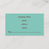 Turquoise Zig Zag Visitekaartje (Achterkant)