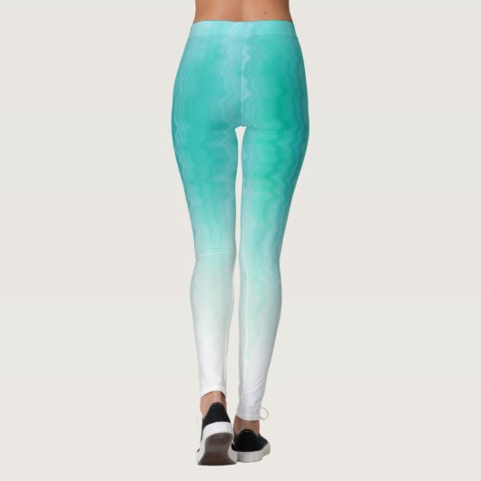Turquoise Zigzag Pattern Leggings (Achterkant)