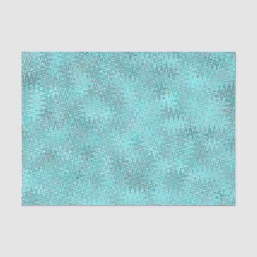 Turquoise Zigzag Pattern Tissuepapier (Voorkant)