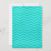 Turquoise Zigzag Wedding Invitting Kaart (Achterkant)