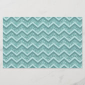 turquoise zigzagpatroon met glitter briefpapier (Voorkant)