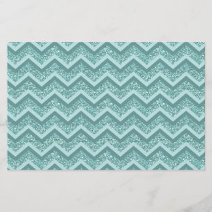 turquoise zigzagpatroon met glitter briefpapier