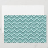 turquoise zigzagpatroon met glitter briefpapier (Voorkant / Achterkant)