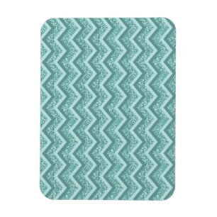 turquoise zigzagpatroon met glitter magneet