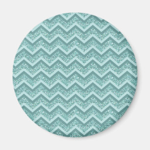 turquoise zigzagpatroon met glitter magneet