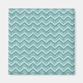 turquoise zigzagpatroon met glitter magneet (Voorkant)
