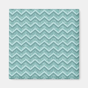 turquoise zigzagpatroon met glitter magneet
