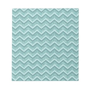 turquoise zigzagpatroon met glitter notitieblok