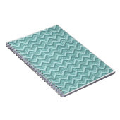turquoise zigzagpatroon met glitter notitieboek (Rechterzijde)