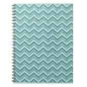 turquoise zigzagpatroon met glitter notitieboek (Voorkant)