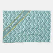 turquoise zigzagpatroon met glitter theedoek (Horizontaal)