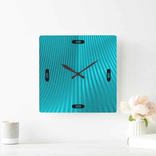 turquoise " zijde " vierkante klok (Huis)