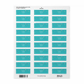 Turquoise & Zilver Glitter Adreslabels Kaart Etiket (Full Sheet)