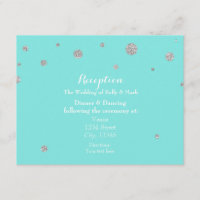 Turquoise & Zilver Glitter Confetti Ontvangst
