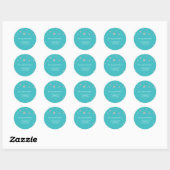 Turquoise & Zilver Glitter Moderne Sticker met Sti (Vel)