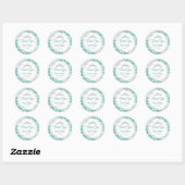 Turquoise Zilver Quinceanera Ronde Sticker (Vel)