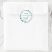 Turquoise Zilver Quinceanera Ronde Sticker (Tas)