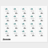 Turquoise Zilveren Draak Save the Date Stickers (Vel)