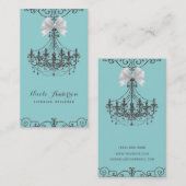 Turquoise Zilveren Witte Boog  Glam Designer Visitekaartje (Voorkant / Achterkant)