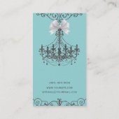 Turquoise Zilveren Witte Boog  Glam Designer Visitekaartje (Achterkant)