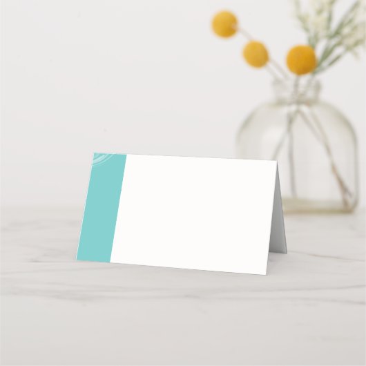 Turquoise zitplaatskaart, Caroline bruiloft Plaatskaartje (Achterkant)