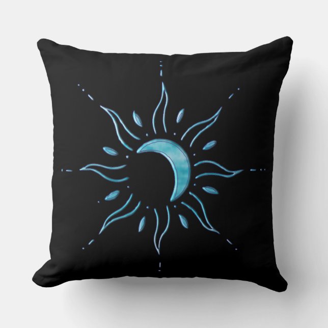 Turquoise Zon  Kussen (Voorkant)