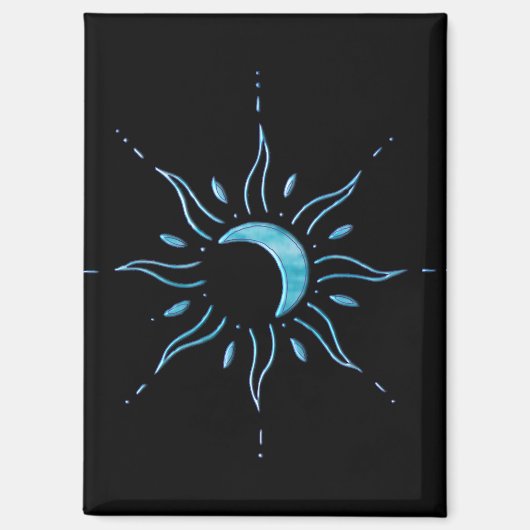 Turquoise Zon  Magneet (Voorkant)