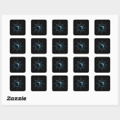 Turquoise Zon Vierkante Sticker (Vel)