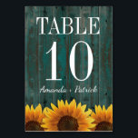 Turquoise Zonnebloem Bruiloft Tafel Aantal Kaarten<br><div class="desc">Rustieke Noodlijdende Turquoise Wood Sunflower Wedding Table Number Kaarten - om te bestellen,  moet u een nieuw tafelnummer creëer voor elke die u nodig hebt en vervolgens toevoegen aan uw winkelwagen. Herhaal dit voor elk getal.</div>