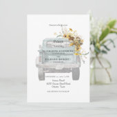 Turquoise Zonnebloem Redneck Wedding Cowboy Pet Kaart (Staand voorkant)