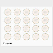 Turquoise Zonnebloem Schachboard Bruiloft Feest Ronde Sticker (Vel)