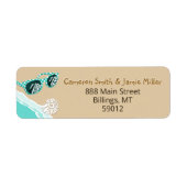 Turquoise Zonnebril Strand Retouradres Etiket (Voorkant)