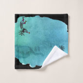 Turquoise Zuidwesterse Kokopelli Badhanddoekenset Bad Handdoek (Wasdoekje)